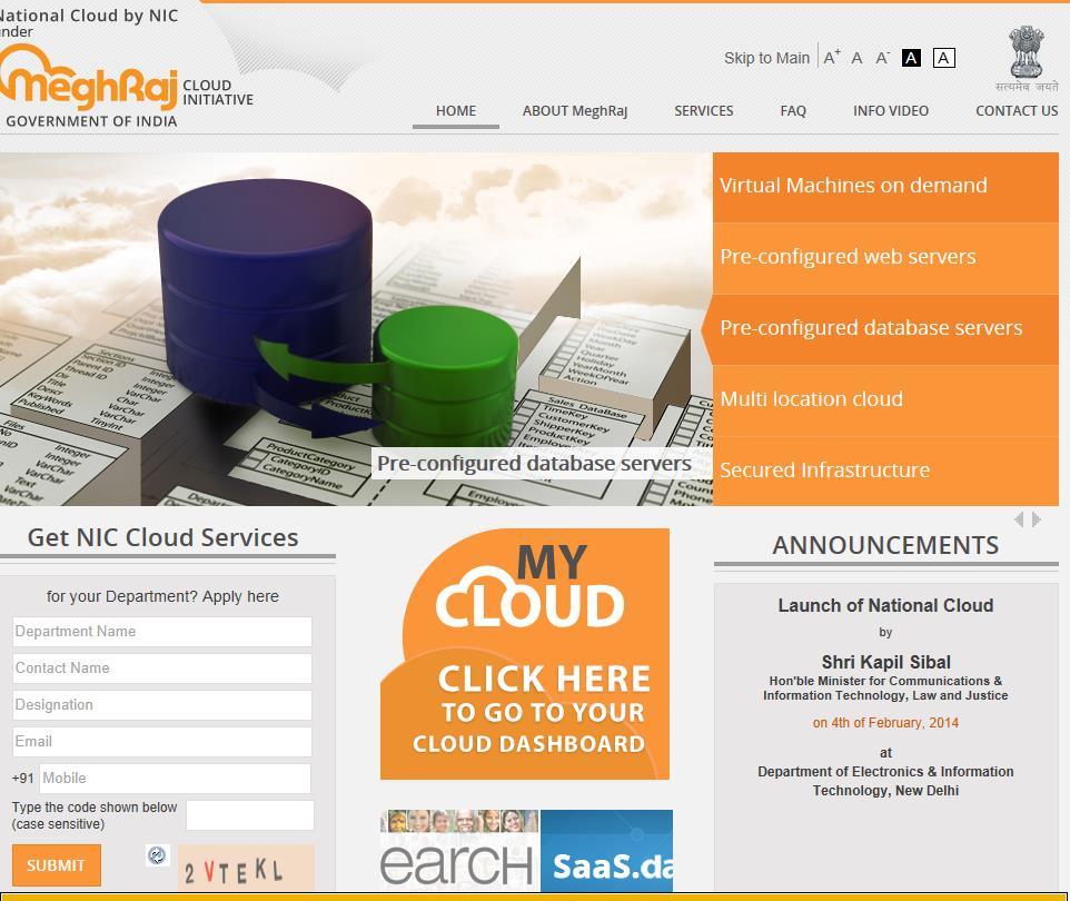 Meghraj Cloud Initiative by NIC Inaugurated by Hon