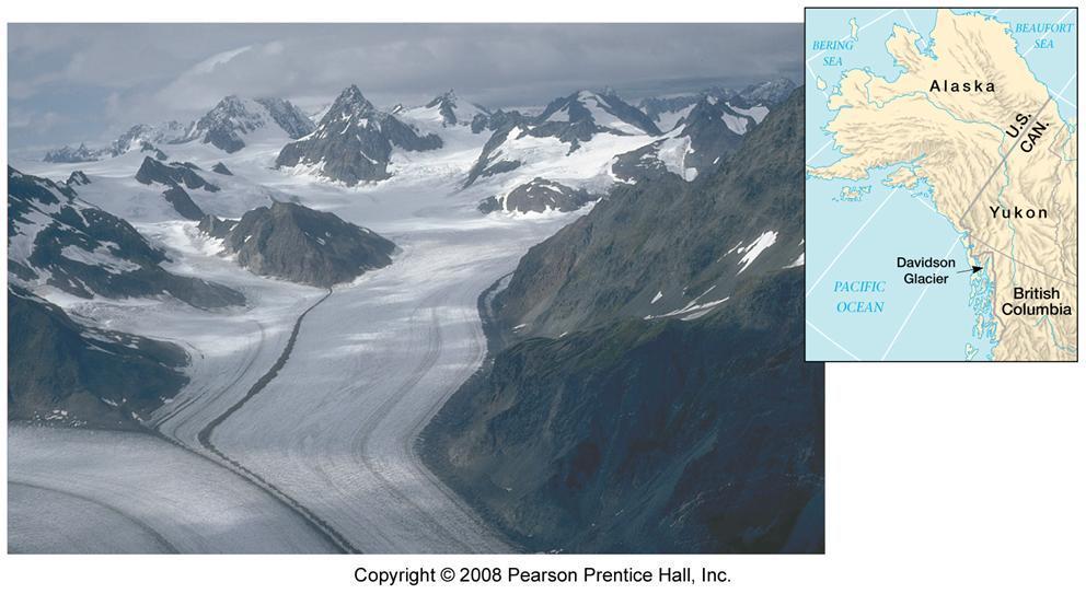 Large Glaciers Tributary alpine glaciers have