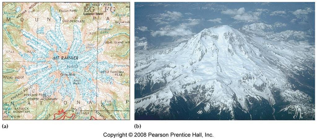 Mountain Glaciers Development: long-term, high-elevation snowfall, above