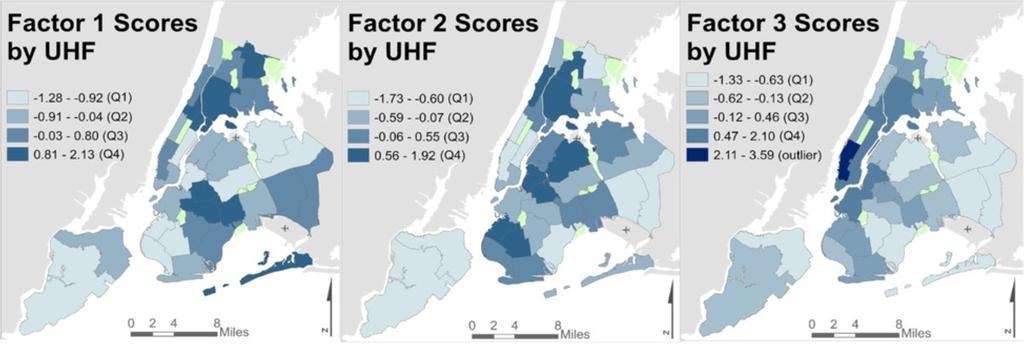 Factor 2 ( crowding and poor access to resources ) included indicators related to residential crowding, poor access to healthcare resources, and other area-level SEP indicators (i.e., low educational attainment, high proportion Hispanic population).
