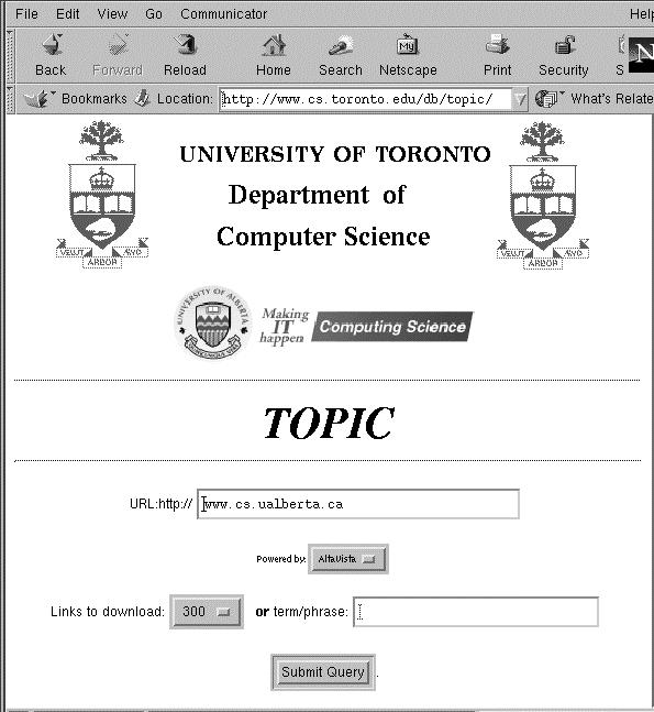 R S U V W TOPIC:Current Prototype URL:www.cs.toronto.