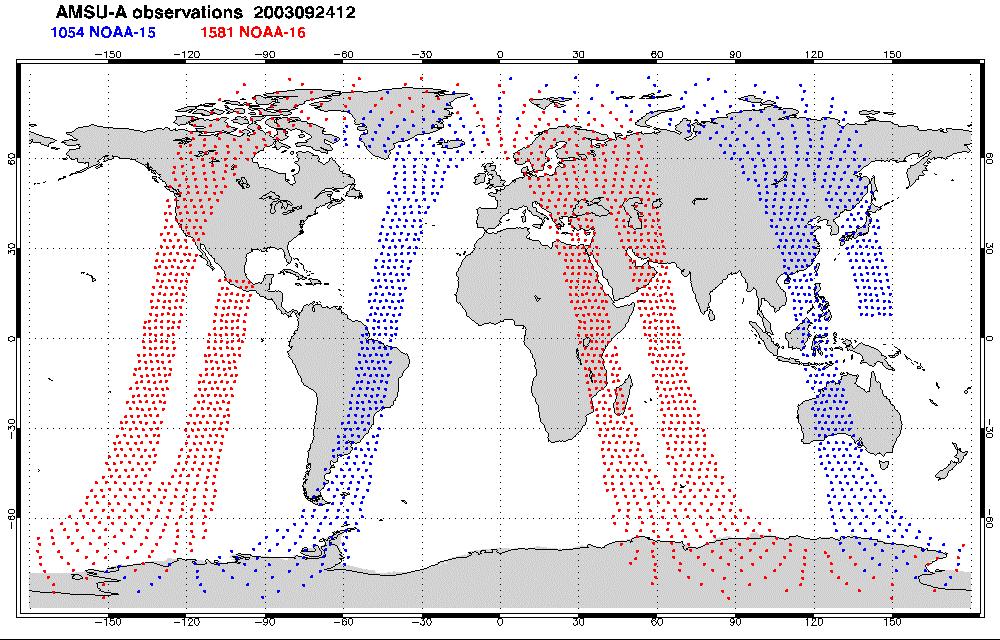 Example of NOAA Satellites AMSU-A ATOVS coverage after