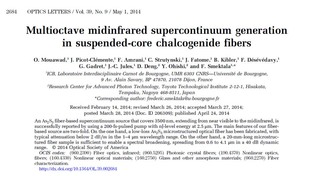Part 2: Mid-Infrared Supercontinuum Generation In As 2 S 3 Microstructured Optical Fibers V.