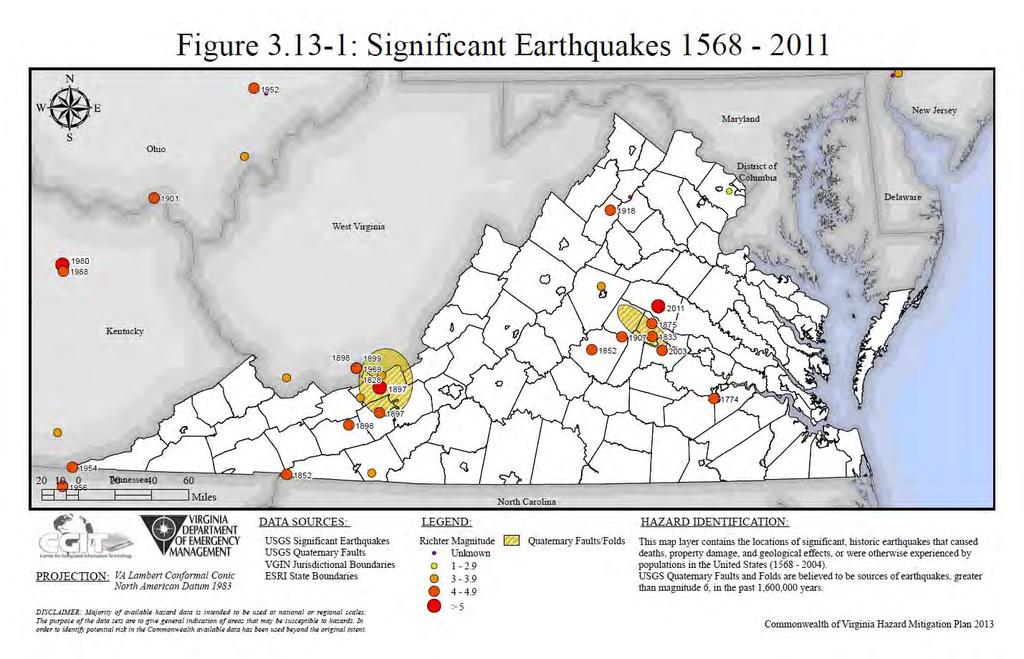 Figure 4.38. Significant Earthquakes 1568 2011. B.