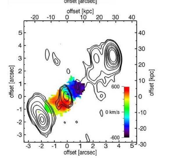 2) Mechanical Energy Injection by Radio Jets Emission line nebula in z~2 radio galaxies SINFONI maps of [OIII] sizes