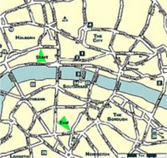 www.ck12.org Chapter 6. Linear Equations: Real World Applications Example : Anne is visiting a friend in London, and is using the map above to navigate from Fleet Street to Borough Road.