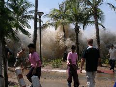 [9] The 2004 Indian Oean tsunami hitting Ao Nang in Thailand.