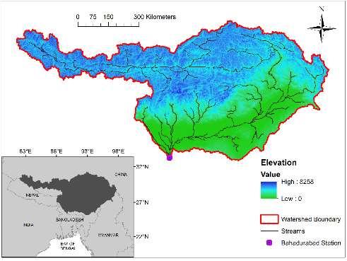 Water Resources Impact Assessment: SWAT Modeling for the Brahmaputra basin The Brahmaputra is a major transboundary river which drains an area of around 530,000 km 2 and crosses four different