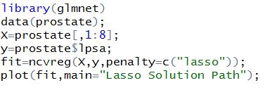 To implement the lasso estimation for the above example, we use the