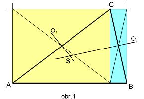 Inovačné stratégie riešenia geometria bez kružidla 193 Stratégia č. 2: Riešenie je podobné prvému, avšak v tomto prípade strana trojuholníka ABC predstavuje aj stranu obdĺžnika.