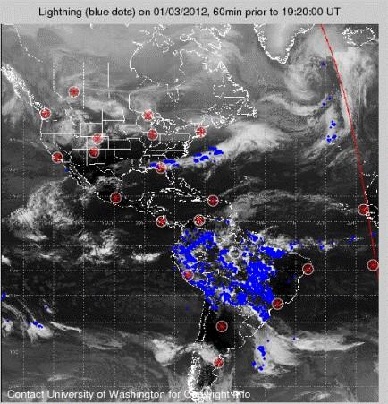 Tropospheric seeding WWLLN data The World Wide Lightning Location Network (WWLLN) is