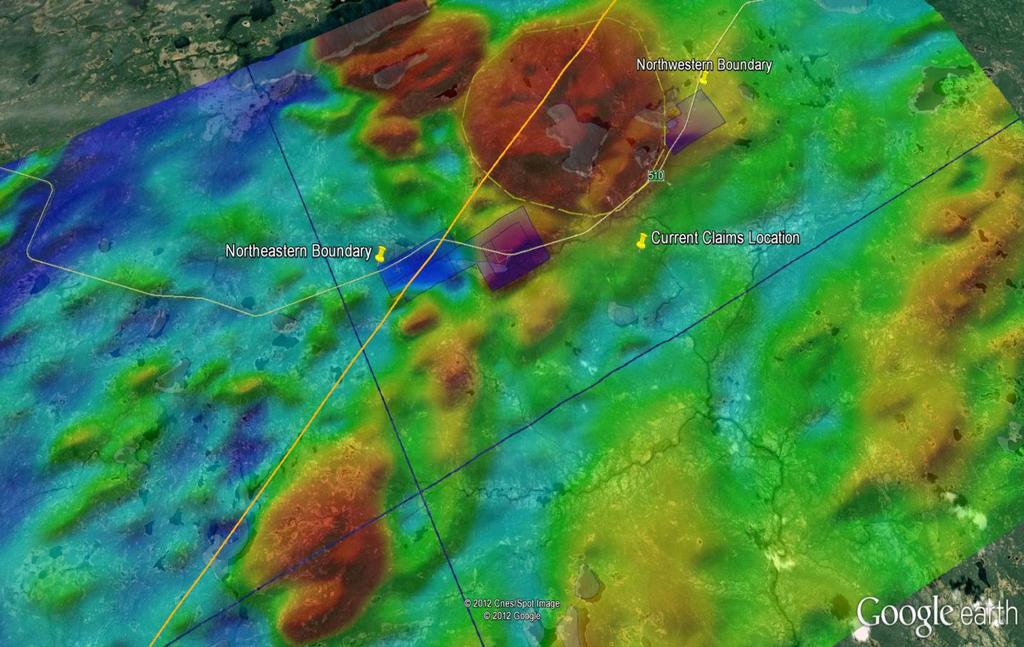 Images Area claims shown on top of regional Aeromagnetic