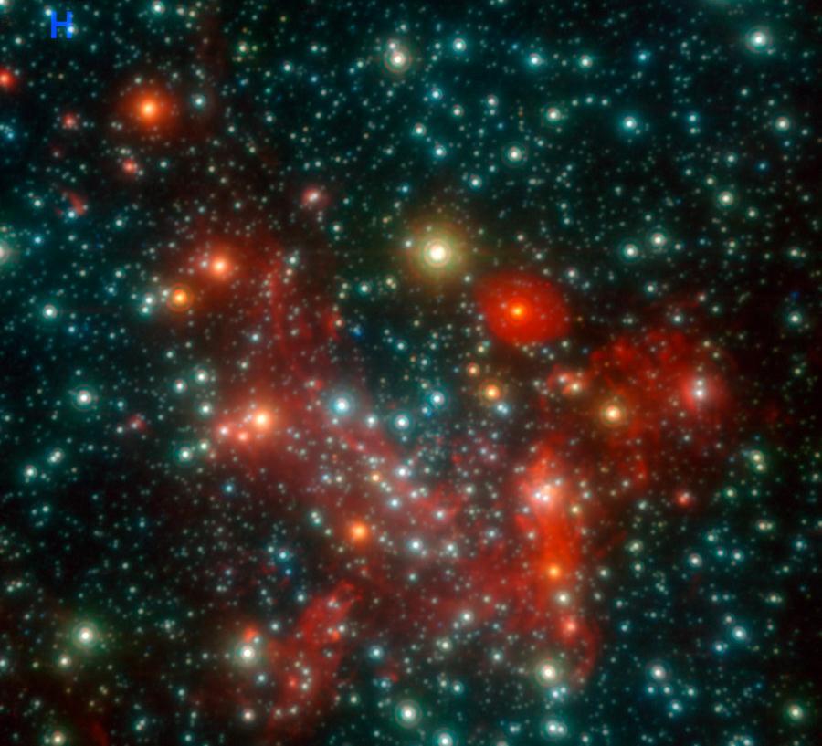 Young massive stars near the BH massive cluster inspiral gas inflow & in situ formation in