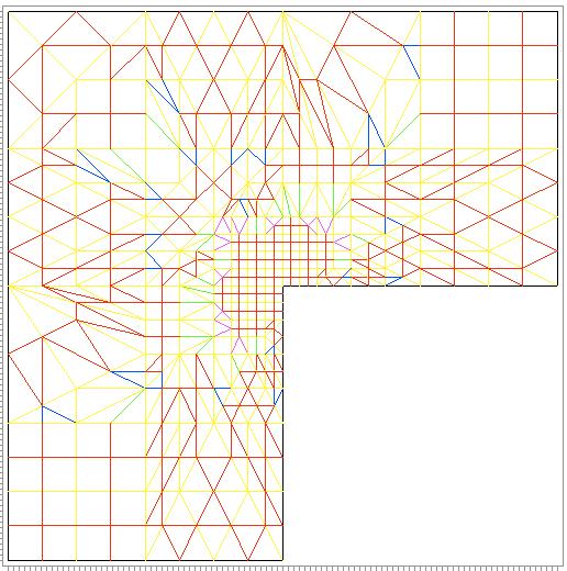 The coarsest triangulation again is obtained by dividing each square into two triangles by joining the top-left and