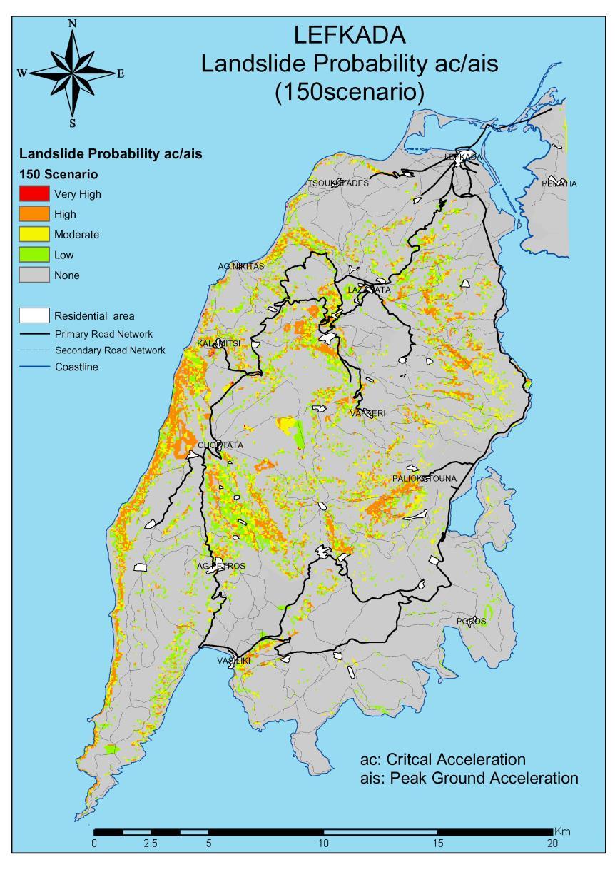 Landslide susceptibility under seismic conditions for shallow landslides, as those