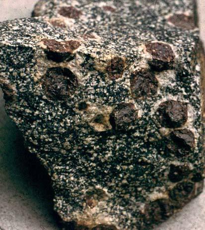 Fe and Mg were less plentiful, so that hornblende was consumed to a greater