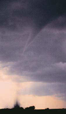 Tornadoes form in severe thunderstorms. Under some conditions, the up-and-down air motion that produces tall clouds, lightning, and hail may produce a tornado.
