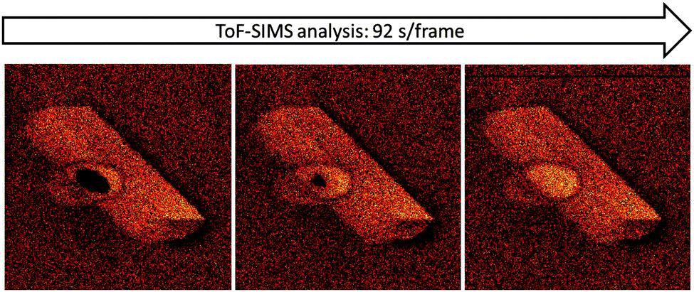 Imaging SIMS Spatial resolution determined by the spot size of the primary ion beam (~100 nm diameter with Ga + ) Absolute quantity difficult to measure, suitable for relative concentration