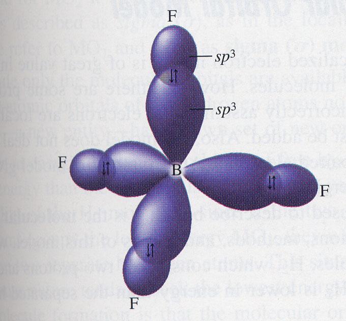 Four pairs of electrons around B,