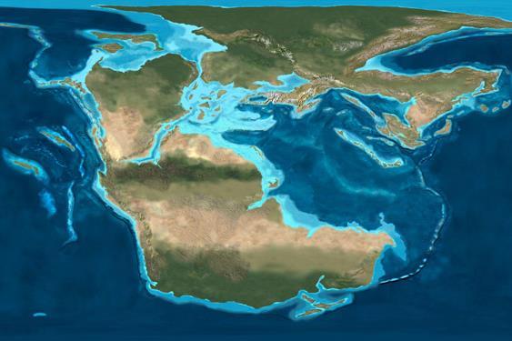 200 million years ago Early Jurassic The supercontinent of Pangaea starts