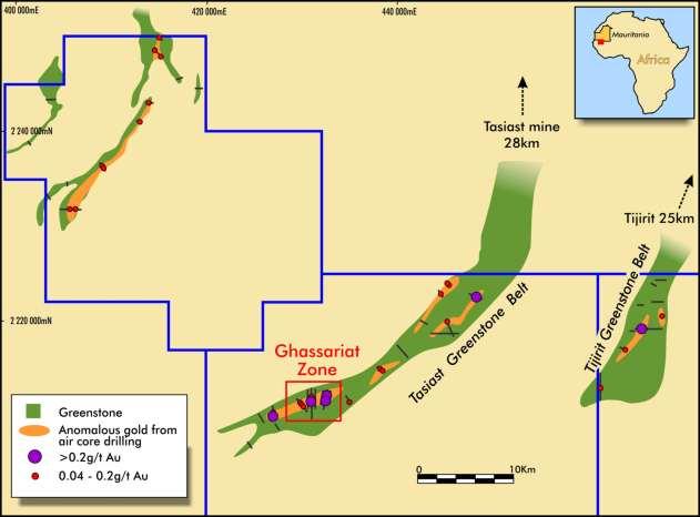 A reconnaissance air core drilling program was completed on geophysical targets interpreted to have potential to host gold mineralisation.