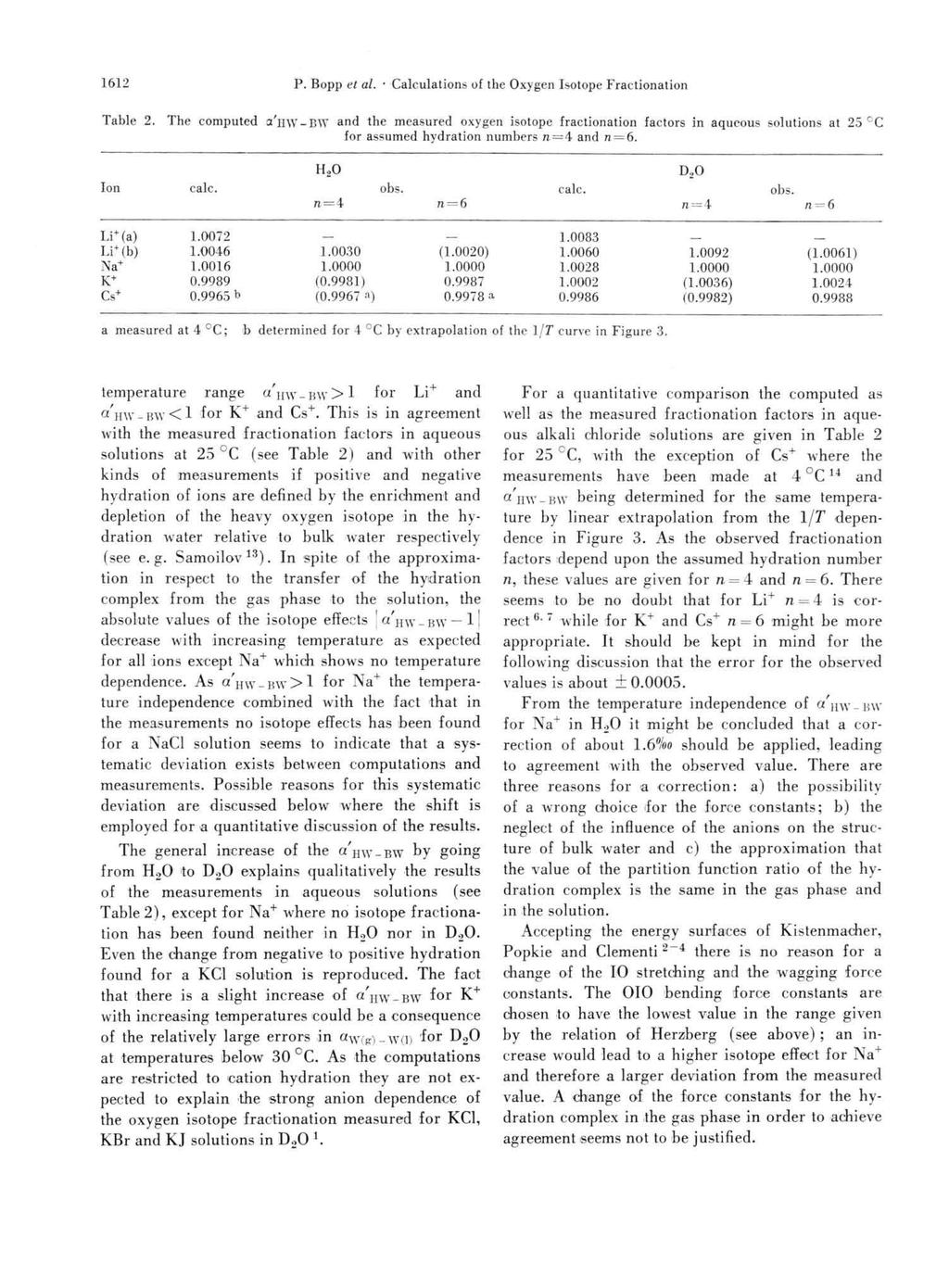 1612 P. Bopp et al. Calculations of the Oxygen Isotope Fractionation 1612 Table 2.