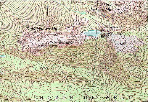 Map by USGS Introduction On any given fine-weather day in any of the four seasons, Tumbledown Mountain in Township 6 North of Weld (Figure 1), is visited by scores of people; most in pursuit of the