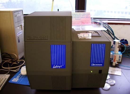 Figure 2.14 Setaram Labsys TG-DTA/DSC system. The thermogravimetric analyzer is a low volume, high temperature computer controlled oven.