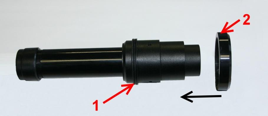 Remove the illuminator (1; Figure 1) from the polar finder scope. Shift the locking nut (2; Figure 3) onto the polar finder scope. Re-install the illumination unit.