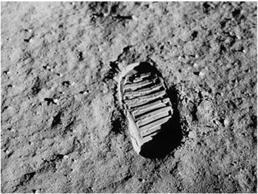 Erosion without an Atmosphere This is a footprint made by Apollo 11 astronaut Buzz Aldrin on the Moon It is in the lunar regolith Billions of years of micrometeorite impacts have pulverized the lunar