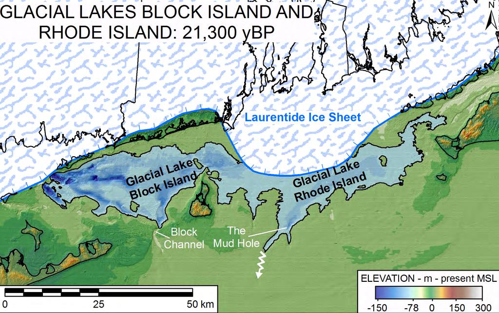 Glacial Lakes Block Island and Rhode Island ~ 21,300 ybp You are here Charlestown Moraine