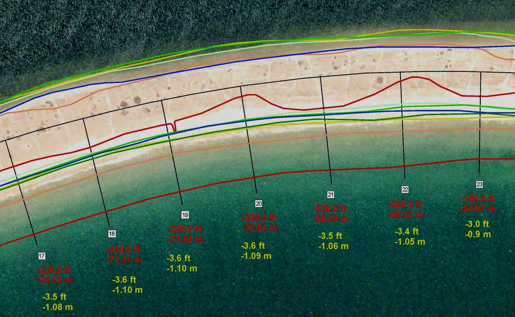 Napatree Barrier Shoreline Change Map 1939 Sound Side 2004 Sound