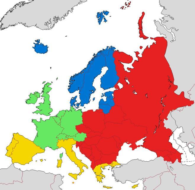 In the past, Europe was divided primarily into East and West.