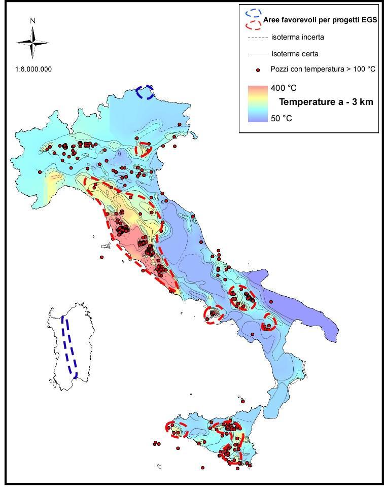 3200 well data 590 spring data Italian Geothermal DB webgis Criteria for