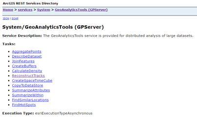 GeoAnalytics Server Developer Interfaces