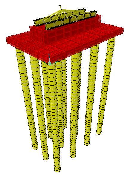 6 TESTING ON FULL SCALE PILES Figure 4. FEM for the soil-structure dynamic interaction between ground and compressors.