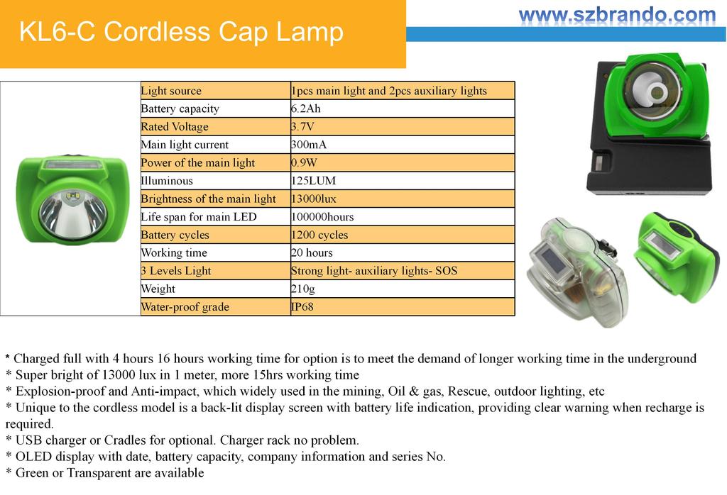 KL6-C Cordless Cap Lamp