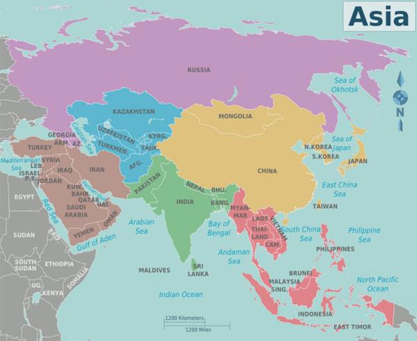 Theme 5: Region: A group of places that share a common physical or human characteristic or feature. Example: The continent of Asia is divided into 5 regions by physical and human features.