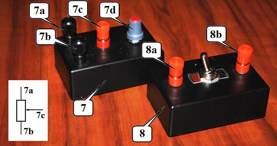 with the scale(scale is not used); 5b leads for the power supply; 5c the screw for the beam width adjustment on the front side; 5d fixing screw; 6 power