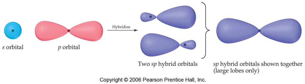 Hybrid Orbitals Mixing the s and p orbitals yields two degenerate orbitals that are hybrids of the two orbitals.