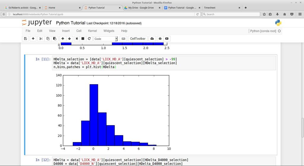 Now make the histogram for Hδ. This code is almost identical to that of D4000.