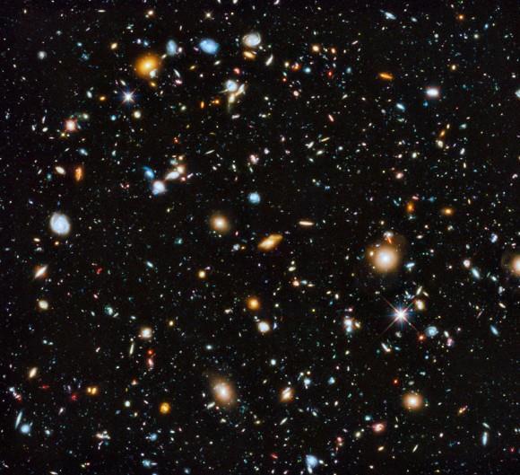 Hubble Ultra Deep Space View Almost all galaxies. One star (can you find it).