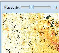 2. Opening Screen 2.3 - Scale and navigation (label C) Map navigation is provided by panning and zooming. In order to pan the map press the left mouse button and drag the map.