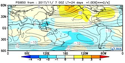 cold-season outlook issued on 24 November 2017. The outlook is based on the seasonal ensemble prediction system of the Coupled Atmosphere-ocean General Circulation Model (CGCM).