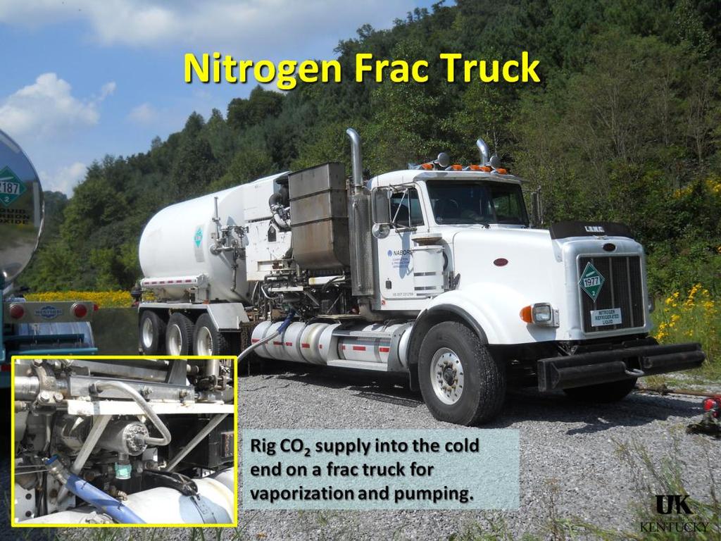 Presenter s notes: An industry-standard nitrogen frac truck provided a vaporizer to heat the CO 2 and pump it at various rates to the well head.