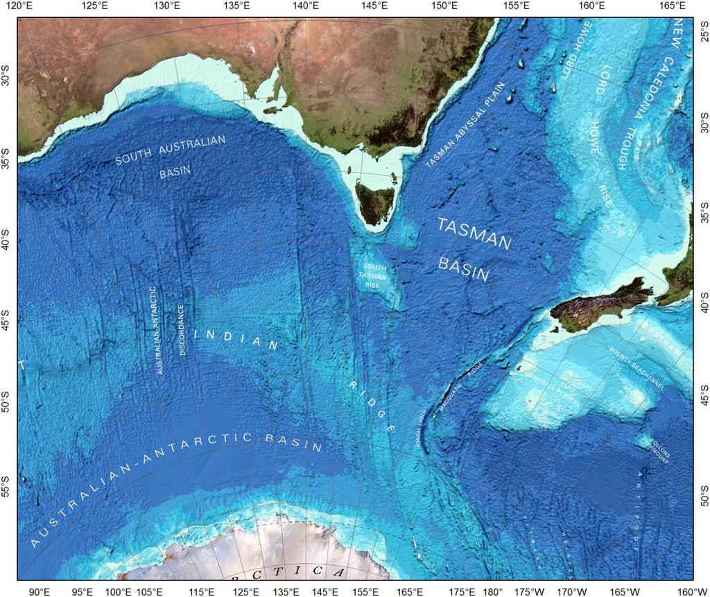GEBCO map examples Southern Ocean