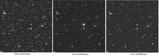 Page 453 Figure 5. 1954, 1991, and 1997 images of J 3101 and the white pair to the south of it. Figure 6. it27 Image by Wilfried Knapp (stack of 10 images with 2s exposure time).