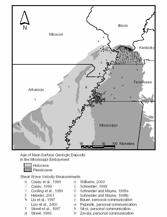Figure 4-3 Classification of Mississippi embayment soils based on near-surface