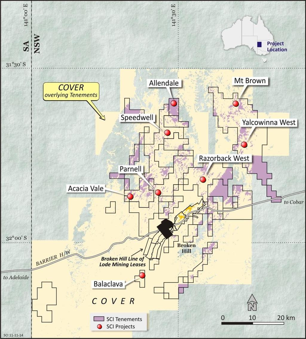 SILVER CITY MINERALS BROKEN HILL Recent analysis of historic exploration shows: 58.