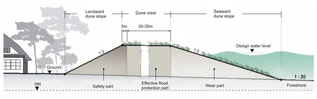 Flood Defences and their Failure Flood Defence Dunes Possible failure mechanisms for flood protection dunes: (i) erosion due to wave attack, (ii) overflow